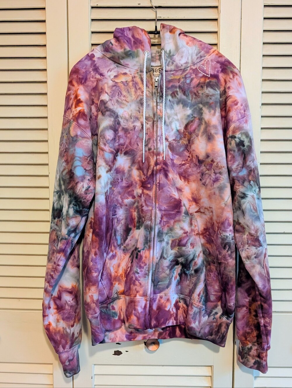 Eden and Ebb Ice dyed zip up hoodie
